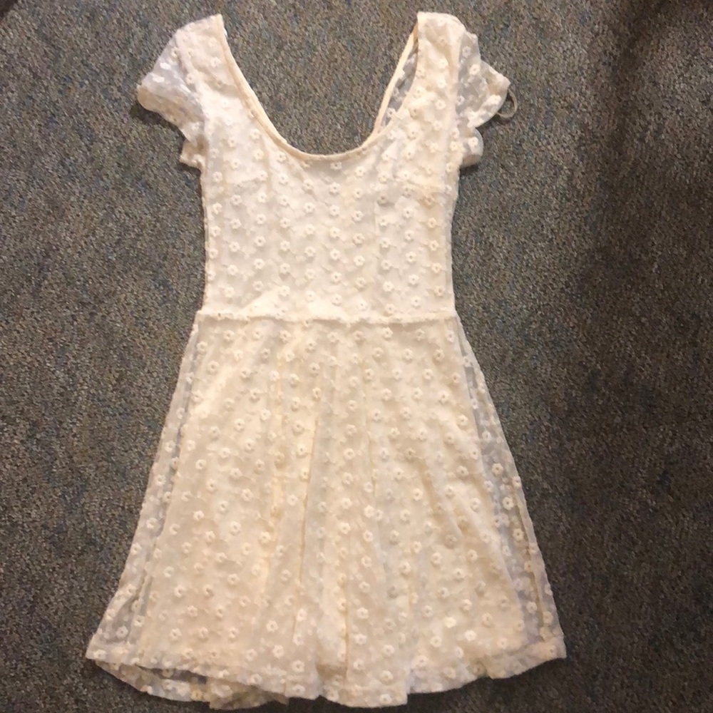 White flowered lacy dress
